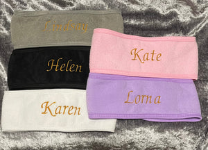 Embroidered Personalised Beauty Headband - Purple